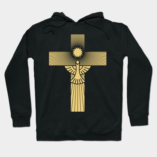 Christian cross and dove - a symbol of the Spirit Hoodie by Reformer